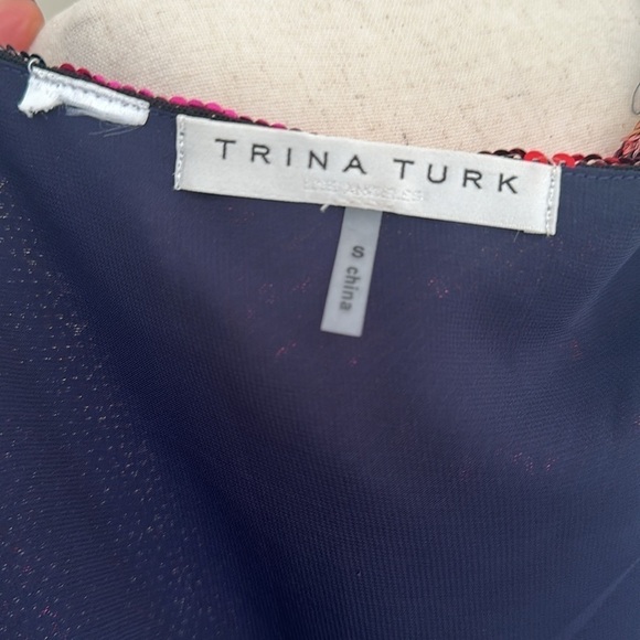 Trina Turk Tamika Sequin Open Back Halter Top Sz Small Chic Party Colorful Date - Picture 10 of 11